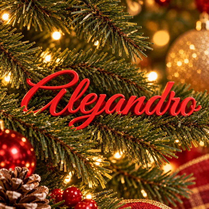 Letrero nombre personalizado para arbolito de navidad (10x30cm aprox.)